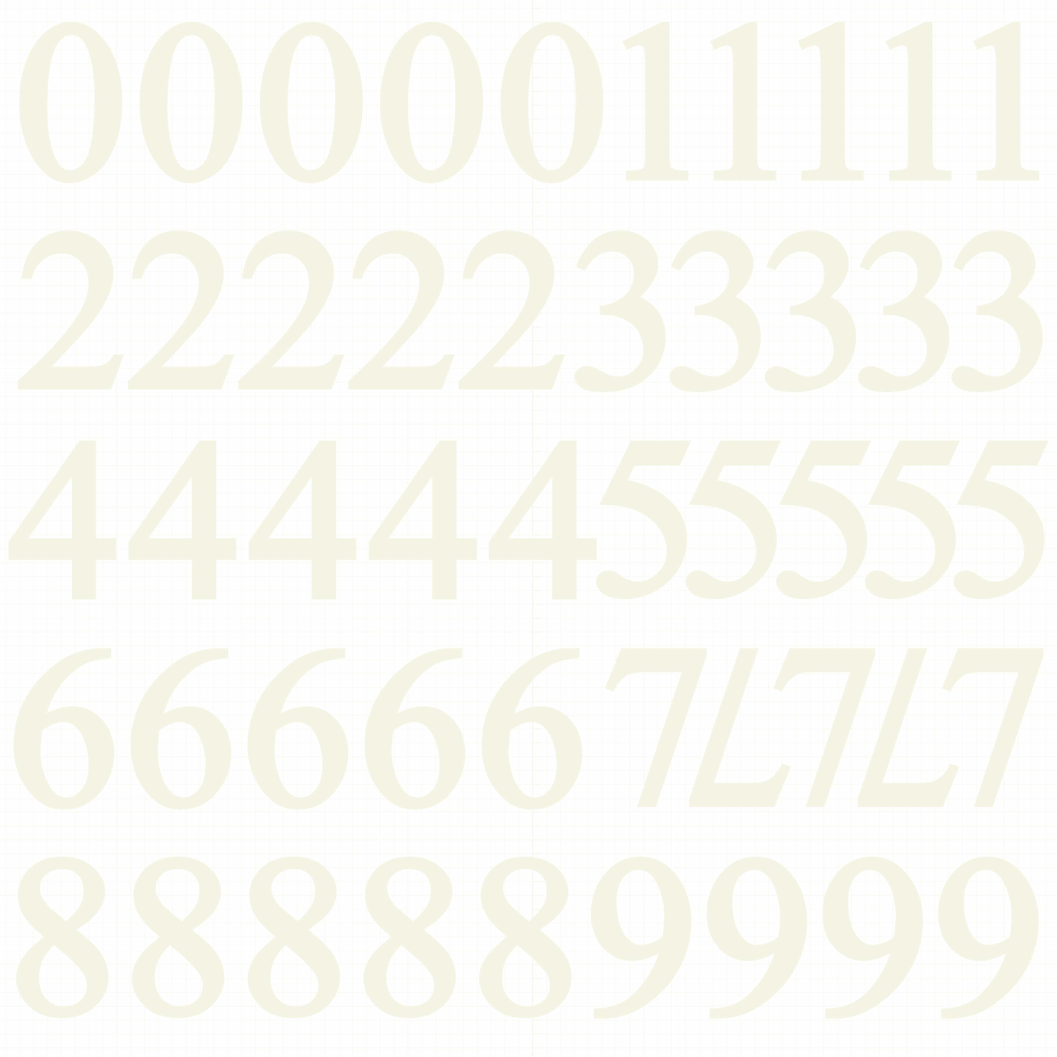 Number Stickers - Ivory